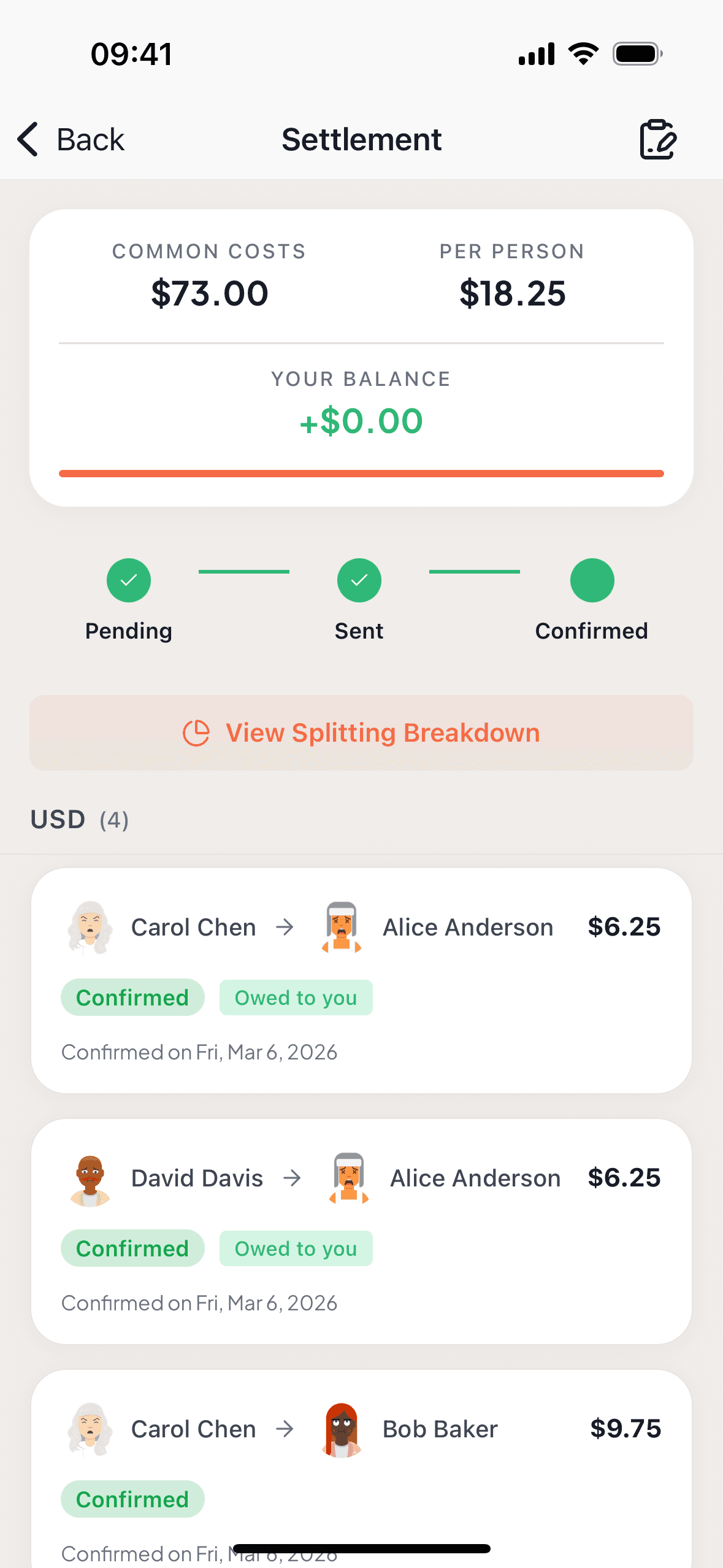 Split expenses